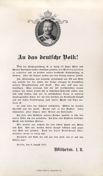 Wihelm II. An das Deutsche Volk
